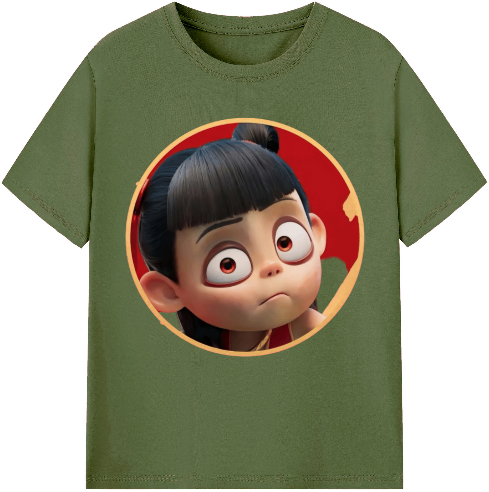 （画像用） Ne Zha 2 ナタ 魔童の大暴れ 綿100％半袖Tシャツ（フロントプリント）